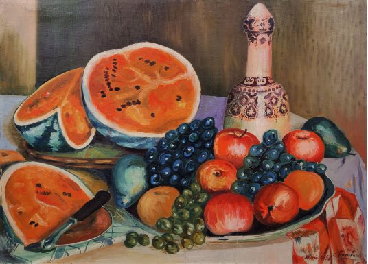 "Still life with watermelons"