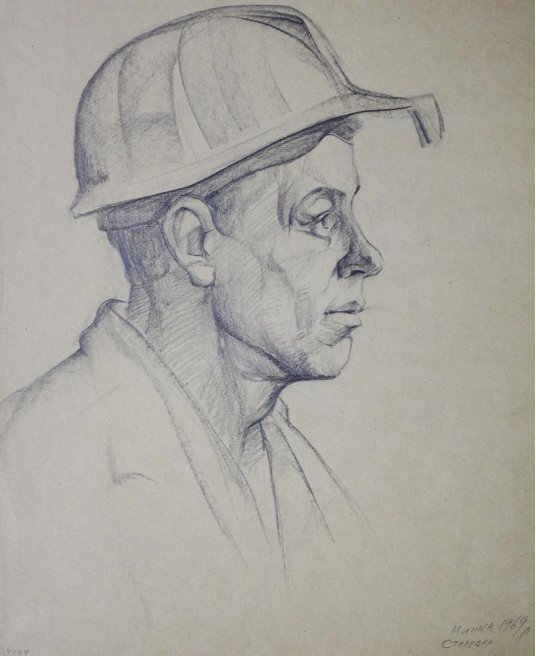"Portrait of a worker. Profile"