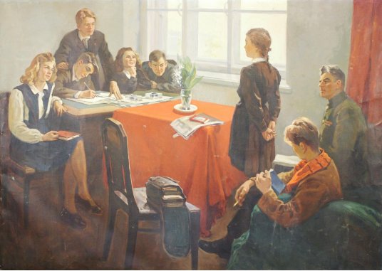 "Admission to the Komsomol (Copy of Sergy Grigoriev painting)"