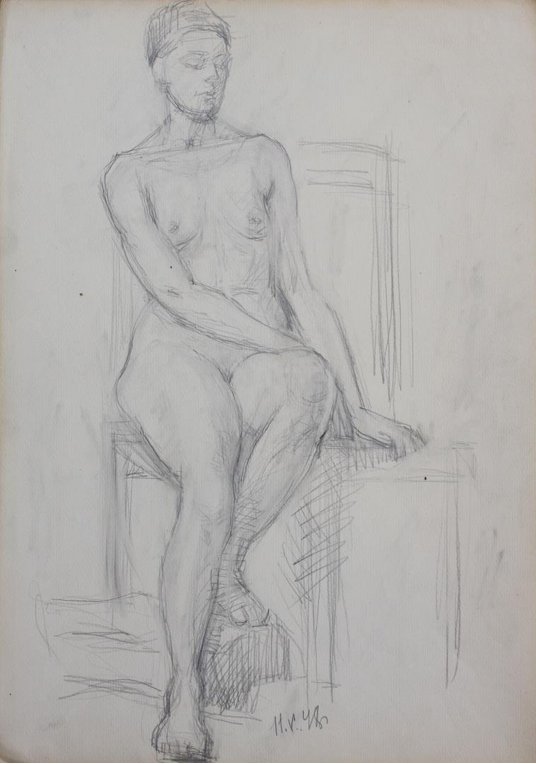 "Naked woman on chair"